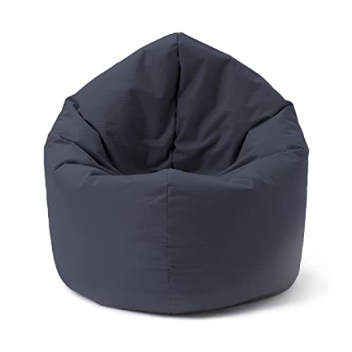 Lumaland Sitzsack für Kinder & Erwachsene mit 2-in-1-Funktion für bequemes Sitzen & Liegen | Ø 120x75 cm Sitzkissen für Outdoor & Indoor | Pflegeleicht Dank abnehmbarem Bezug | Anpassbaren EPS-Perlen