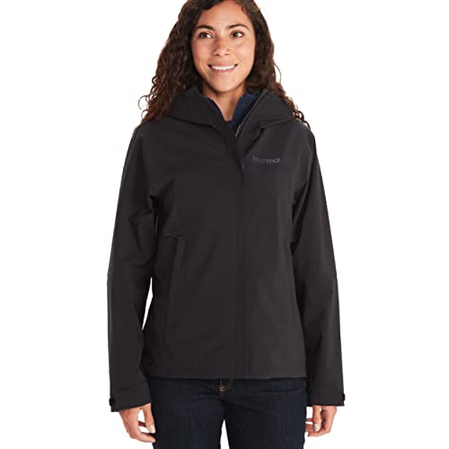 Marmot Damen Wm's PreCip Eco Pro Jacket, Wasserdichte Regenjacke, winddichter Regenmantel, atmungsaktiv, faltbarer Hardshell Windbreaker, ideal zum Wandern & Trekking, Black, M