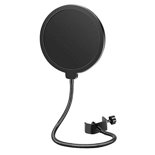 Neewer® NW(B-3) 6 Zoll Studio Mikrofon Mic Runde Form Wind Popschutz Schild mit Stand Clip (schwarzer Filter)