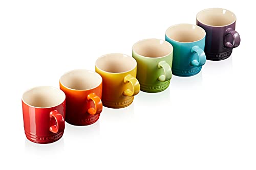 Le Creuset 6er-Set Becher aus Steinzeug, 350 ml, Regenbogen, 79114358359030