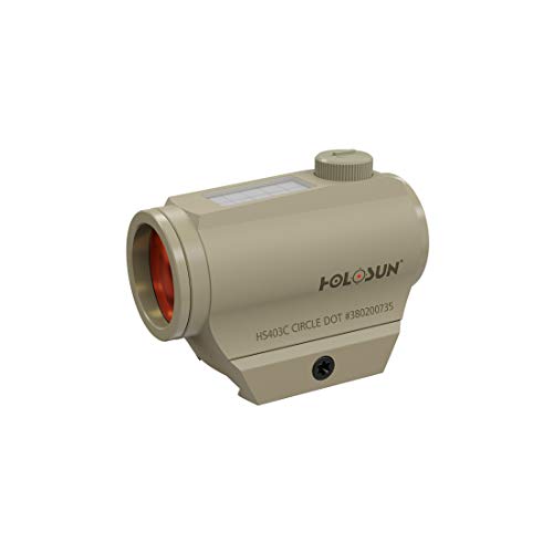Holosun HS403C-FDE Microdot Rotpunkt Visier mit 2MOA Punkt Absehen und Solarzelle, FDE, Picatinny/Weaver Schiene, für die Jagd, Sportschießen und Softair, Tactical Micro red… - 70133738