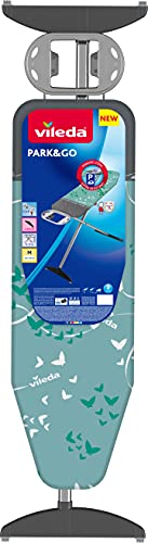 Vileda Park & Go Plus Bügelbrett mit integrierter Bügeleisenparkzone, 120 x 38 cm