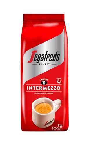 Segafredo Zanetti Intermezzo - Ganze Bohne (1 kg Packung) - Geeignet für alle italienischen Kaffeespezialitäten - Kaffeebohnen mit mittlerer Röstung, stark und vollmundig im Geschmack