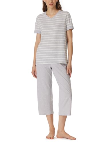 Schiesser Damen Casual Essentials Pyjamaset, Silbergrau-Mel._181254, 40 EU