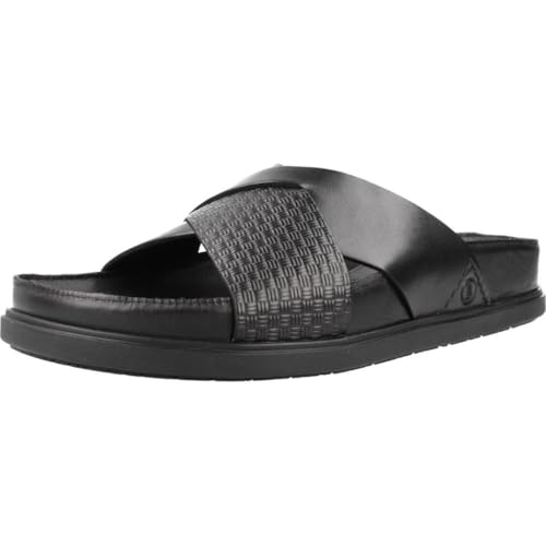 Clarks Unisex Torford Cross Sandal, Black Leather, 44.5 EU