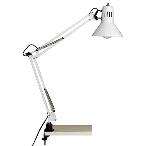 BRILLIANT Lampe Hobby Schreibtischklemmleuchte weiß | 1x A60, E27, 40W, geeignet für Normallampen (nicht enthalten), 165 x 600 x 500 cm