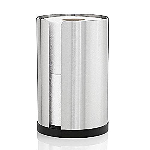 blomus -NEXIO- WC-Rollenhalter aus mattiertem Edelstahl, exklusiver Toilettenpapierhalter mit Platz für bis zu 2 Rollen, modernes Badaccessoire (H / B / T: 22 x 13,5 x 13,5 cm, Edelstahl, 68410)