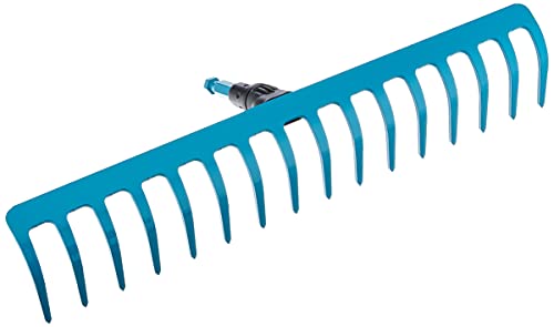 Gardena combisystem-Rechen: Breite Harke mit 16 Zinken, ideales Gartenzubehör zum Rechen, Unkrautentfernen und zur Bodenbearbeitung, Arbeitsbreite 41 cm, passend zu Allen cs-Stielen (3179-20)