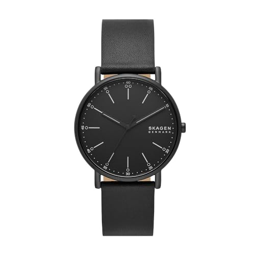 Skagen Herrenuhr Signatur Quartz/3 Zeigerwerk 40 mm Gehäusegröße mit Lederarmband SKW6902