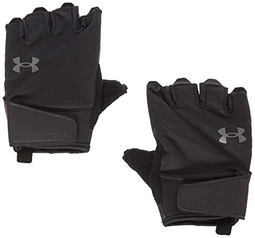 Under Armour Mens Half Finger Gloves Men's Ua Training Gloves, Black, 1369826-001, MD
