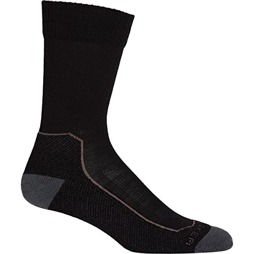 Icebreaker Merino Herren Hike+ Light Crew Socken, Schwarz/Nerz, Monsoon, X-Large