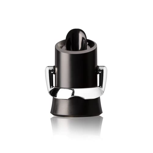 Vacu Vin Champagnerstopper & Servierer - Schwarz - 2-in-1 Stopper und Flaschenausgießer - Hält Bläschen Frisch