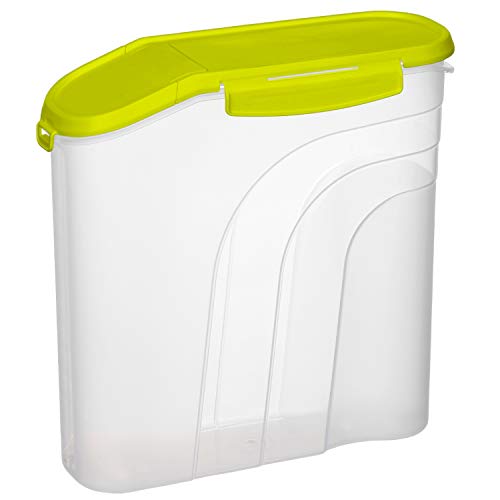 Rotho Fresh Vorratsdose 4,1l mit aromadichtem Deckel und Schüttöffnung, Kunststoff (PP) BPA-frei, transparent/grün, 4,1l (26,5 x 10,0 x 26,0 cm)