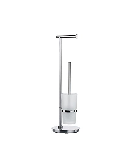 SMEDBO 'Outline Lite WC-Rollenhalter und Bürste Runde der Edelstahl poliert/mattiertes Glas, Silber/Weiß