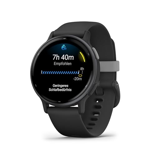 Garmin Vivoactive 5 AMOLED GPS Smartwatch mit Fitness- und Gesundheistfunktion, Musik, Schwarz/Schiefergrau mit Silikonarmband