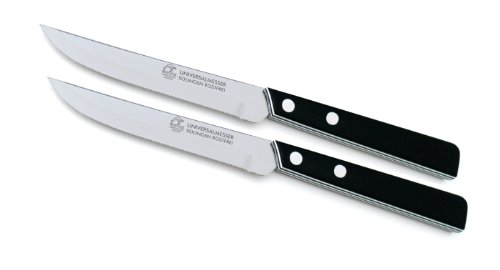 Marsvogel - Duo Pack Gemüsemesser Set - gerade Klinge mit doppelten Hohlschliff und Feinzahnung - Griffe schwarz weiß geschichtet - Made in Solingen