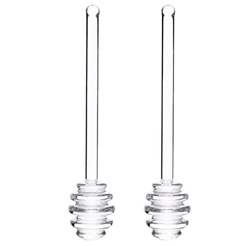 HEMOTON 2 Stücke Honigl?ffel Glas Honigheber Honigspirale Honigst?bchen Rührstab Honigstab Honig Und Sirup Dipper Stick Rührl?ffel Marmelade L?ffel Servierl?ffel für Küche Honig Marmelade