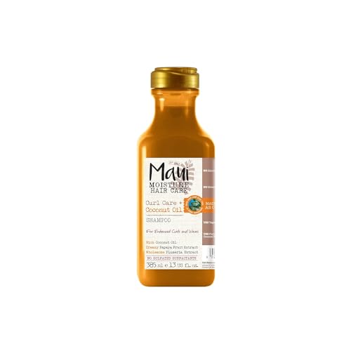 Maui Moisture Curl Care Coconut Oil Shampoo (385 ml), feuchtigkeitsspendendes Locken Shampoo für dickes Haar mit Kokosöl, Plumeria- & Papaya-Extrakt, Haarpflege für trockenes Haar, vegan*