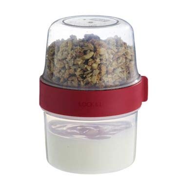 Philips LOCK & LOCK TWO-WAY Müsli-to-go-Becher aus Kunststoff – Kleine Lunchbox mit Schraubdeckel und zwei Behältern – 360 ml & 310 ml