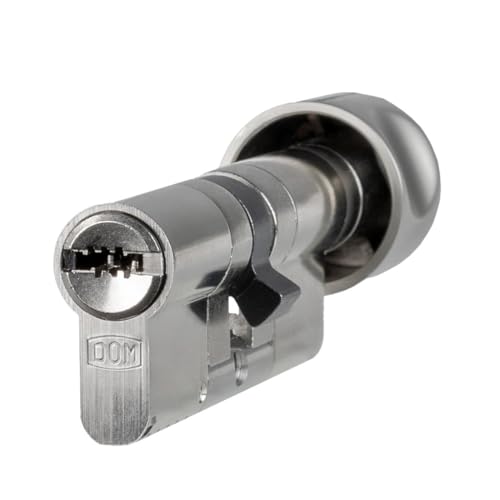 DOM ix Twinstar Knaufzylinder 30/30K | Zylinder mit verstellbarer Schließung | Kopierschutz | erhöhter Bohrschutz | Pickingschutz | Anti-Bumping und Pickingschutz | Sicherungskarte & 3 Schlüssel