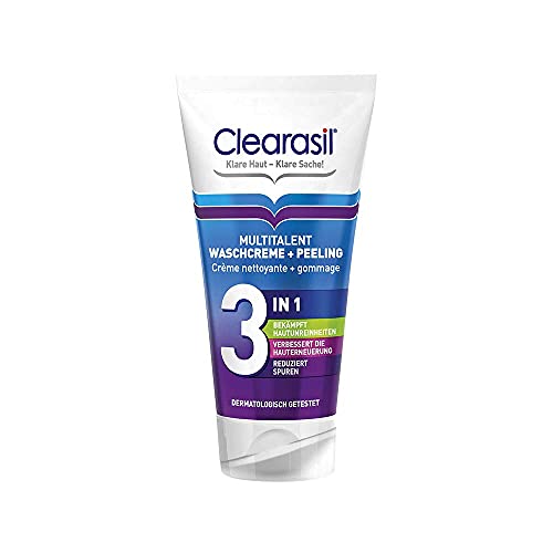 Clearasil Multitalent Waschcreme und Peeling 3in1 - Waschpeeling fürs Gesicht, gegen Hautunreinheiten & zur Hauterneuerung - 1 x 150 ml
