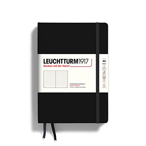 LEUCHTTURM1917 329398 Notizbuch Medium (A5), Hardcover, dotted, schwarz