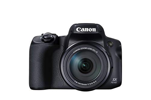 Canon PowerShot Kamera SX70 HS (20,3 MP, 65 fach optischer Zoom, dreh- und schwenkbarer 7,5cm LCD, RAW Format, WLAN und Bluetooth Unterstützung, 4K Video, 10 B/s, 1/2,3-Zoll-Typ CMOS Sensor),schwarz