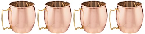 Old Dutch Happy Birthday Moscow Mule Mug, 16-Ounce, Solid Copper, Set of 4 by Old Dutch