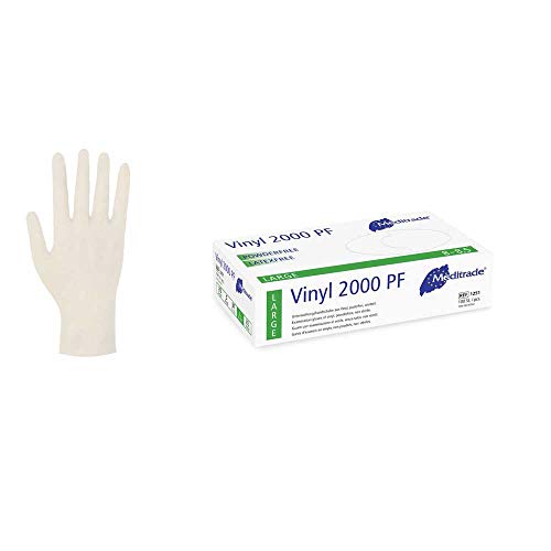 Meditrade Vinylhandschuh Einmalhandschuh Untersuchungshandschuh Vinyl 2000 PF, XL, 100 Stück