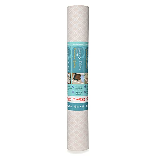 Con-Tact, Schrankpapier, nichtklebend, aus luxuriösem Stoff, Savoire Pale Grey, 18-Inch by 4'