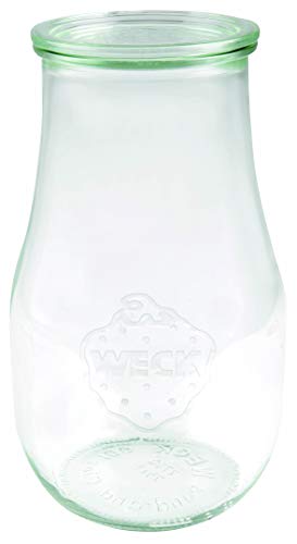 Weck Tulpenglas 2700 ml (Hochwertiges Einweck, Einmach Glas mit Glasdeckel; zum Einkochen; Hitzebeständig; Mikrowellengeeignet; Backofengeeignet; Rundrandglas) 739