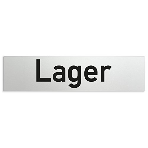 Türschilder24 Aluminium Türschild Lager 160 x 40 x 1,5mm (Oberfläche veredelt) • Selbstklebend