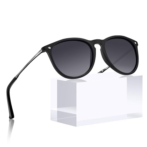 CARFIA Vintage Polarisierte Sonnenbrille für Damen Herren UV400 Schutz Ultraleicht Rahmen