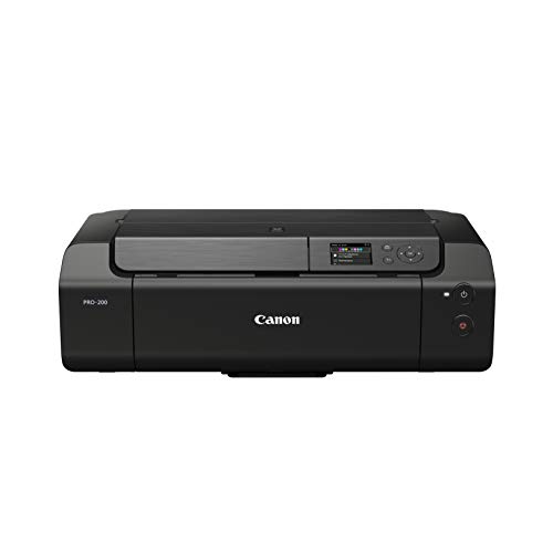 Canon PIXMA PRO-200 Farbtintenstrahldrucker Fotodrucker DIN A3+ (Hochglanzdruck, WLAN, USB 2.0, WiFi, LAN, Print App, 7,5 cm LCD Farbdisplay, 4.800 x 2.400 DPI, 8 Separate Druckertinten), grau