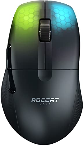 Roccat Kone Pro Air Maus für Rechtshänder, kabellos, optisch, 19000 DPI, Schwarz