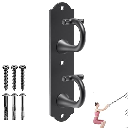 Kipika Trainingsanker mit Wandhalterung mit zwei Haken, robuste Stahlanker für Widerstandsbänder, Krafttraining und Physiotherapie, platzsparende Haken mit sicherem G-förmigem Design, 1 Stück