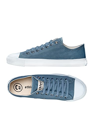 Ethletic Unisex Sneaker Lo Fair Trainer White Cap Lo Cut Workers Blue | just White 43 Fair | Vegan | Nachhaltig