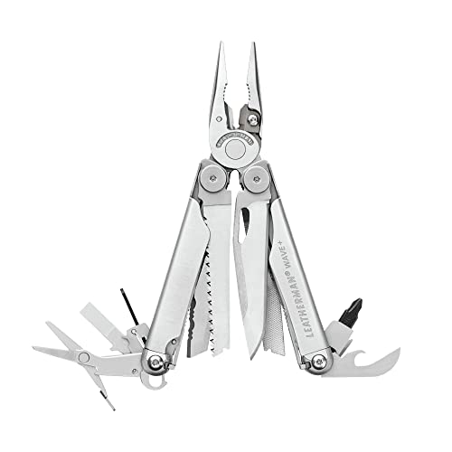 Leatherman Wave Plus Multi-Tool – Hochwertiges Multifunktionswerkzeug mit 18 praktischen Tools – Ideal für den Outdoor- und Camping-Bereich – Schwarz