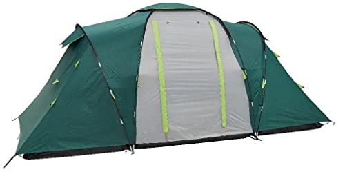 Coleman Spruce Falls 4 Zelt, 4 Personen Kuppelzelt mit nachtschwarzer Schlafkabine, 4 Mann Familienzelt, wasserdicht WS 4.500 mm, einheitsgröße, grün/grau