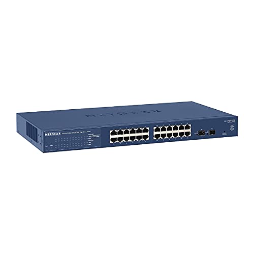 NETGEAR GS724T 24 Port Gigabit Ethernet LAN Switch Smart (Netzwerk Switch Managed mit 2x 1G SFP, Desktop oder 19 Zoll Rack-Montage, ProSAFE Lifetime-Garantie)