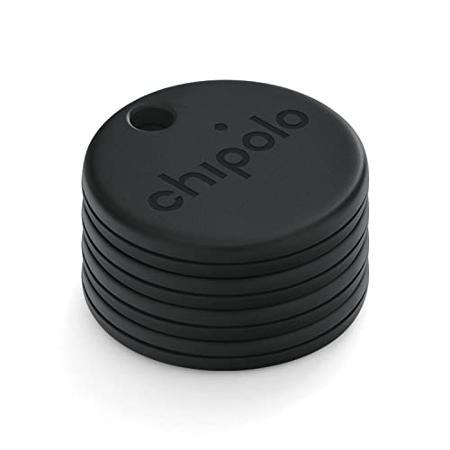 Chipolo ONE Spot - 4er Pack - Schlüsselfinder, Bluetooth Tracker - Funktioniert mit der Apple Wo ist? App (nur für iOS) (Beinahe Schwarz)