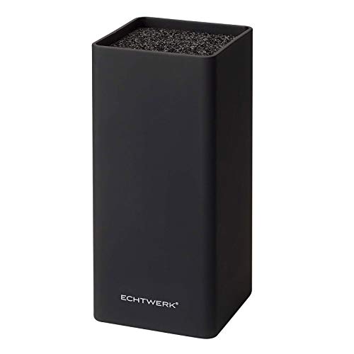Echtwerk Universal-Messerblock Square, Messerhalter, Küchenmesser-Organizer, praktischer Messerständer, platzsparende Messeraufbewahrung mit Borsteneinsatz, flexibel bestückbar, schwarz, 30 cm