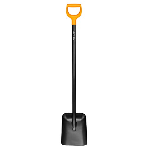 Fiskars Schaufel, Solid, Breite: 23,5 cm, Länge: 127 cm, Stahl-Blatt/Kunststoff, Schwarz/Orange, 1003457