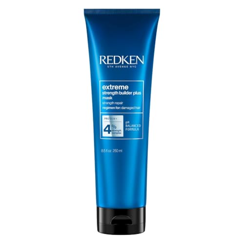 Redken | Intensiv-Haarmaske für alle Arten von Haarschäden, Repariert und regeneriert, Anti Haarbruch, Extreme Strength Builder Plus Mask, 1 x 250 ml