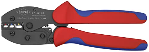 Knipex PreciForce® Crimpzange brüniert, mit Mehrkomponenten-Hüllen 220 mm 97 52 36