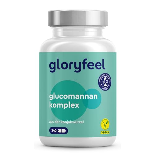 Glucomannan hochdosiert - 240 Kapseln - Konjakwurzel für Gewichtsverlust * - 4.000 mg Glucomannan pro Tagesdosis - Mit Niacin und Chrom - 100% vegan & ohne unerwünschte Zusätze