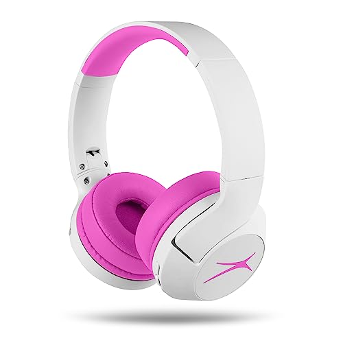 Altec Lansing Kindersichere kabellose Kopfhörer mit Geräuschunterdrückung, 15-Stunden-Akku, 85 dB Lautstärkebegrenzung, faltbares Design, kraftvoller Klang, aktive Geräuschunterdrückung, perfekt für