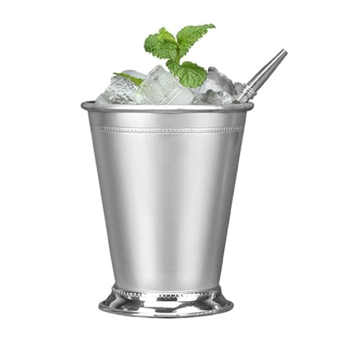 Mint Julep Becher, Edelstahl Perlen Trinkgläser Silber Bierbecher Cocktailgläser für Party, Bar, Zuhause, Restaurant