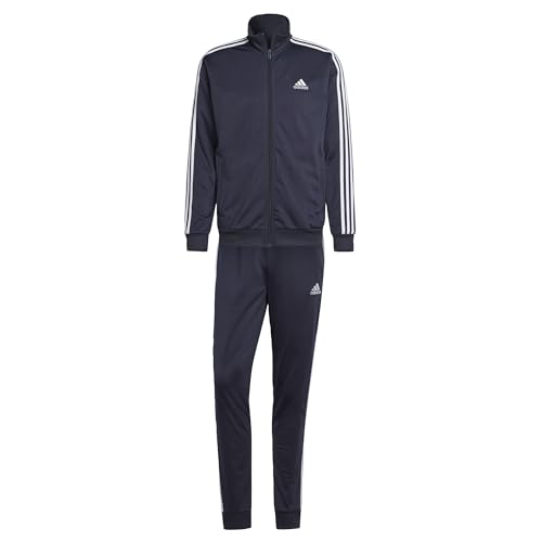 adidas Herren Basic 3-Stripes Tricot Track Suit, Legend Ink / White, L