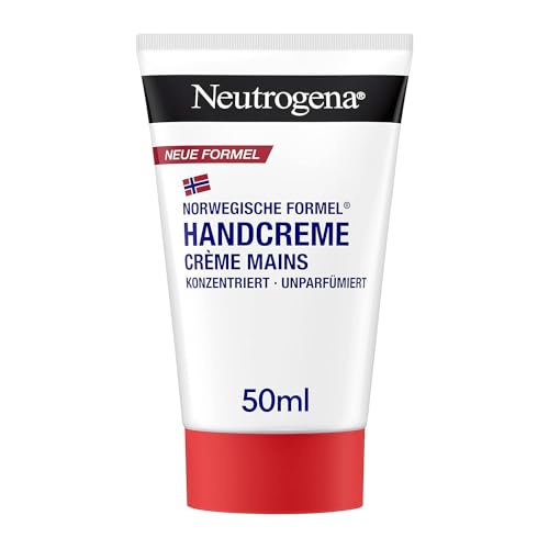 Neutrogena Konzentrierte unparfümierte Handcreme (50 ml), beruhigende Handcreme für sehr trockene Hände, spendet intensive Feuchtigkeit mit Glycerin, für empfindliche Haut geeignet